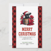 Cheerful highland cow card red poinsettia digital シーズンカード (正面)