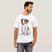 Cheerful Jack Russell Splatter Fun Tシャツ (正面フル)