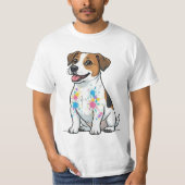 Cheerful Jack Russell Splatter Fun Tシャツ (正面)