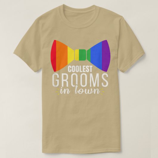 Cheerful LGBT Grooms Saying  Tシャツ (デザイン正面)