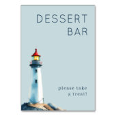 Cheerful Light Blue Watercolor Lighthouse テーブルナンバー (裏面)