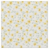 Cheerful Morning Daisy Sunny Watercolor Floral ファブリック (クローズアップ)