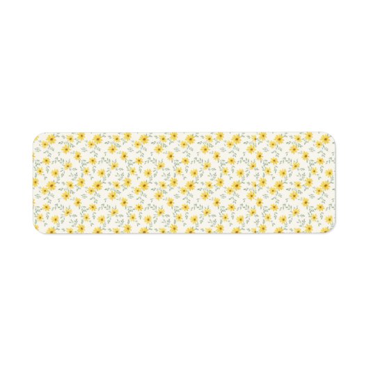 Cheerful Morning Daisy Sunny Watercolor Floral ラベル (正面)