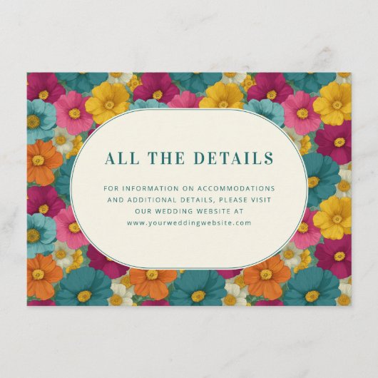 Cheerful Multicolor Floral Illustration エンクロージャーカード (正面)
