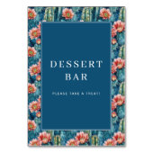 Cheerful Navy Cactus Floral Border テーブルナンバー (裏面)