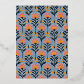 Cheerful Navy Floral 箔招待状 (裏面)