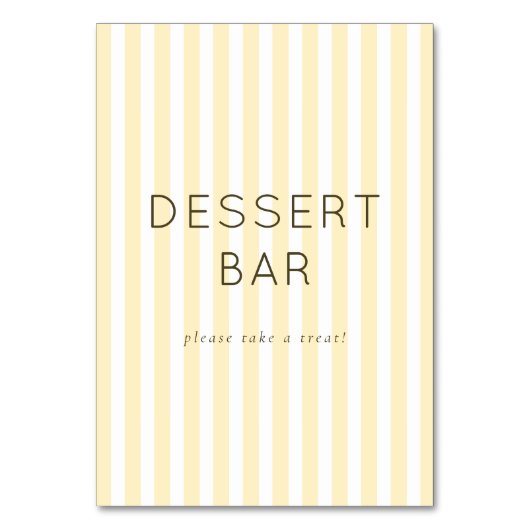 Cheerful Neutral Dessert Bar Sign テーブルナンバー (正面)