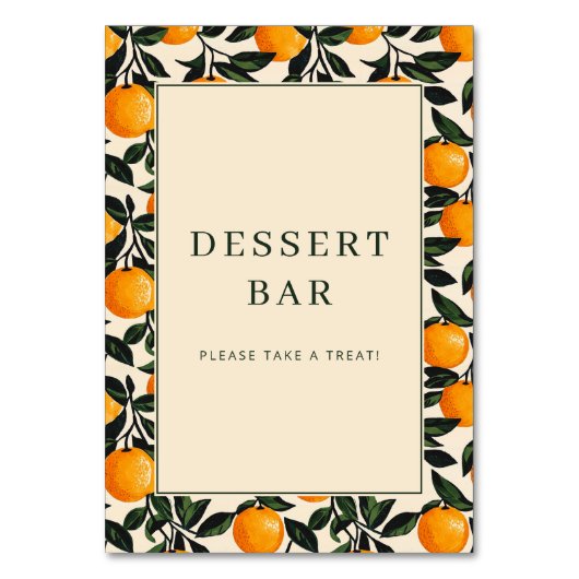 Cheerful Orange Citrus Border テーブルナンバー (正面)