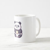Cheerful Panda with Tea – Cute Whimsical コーヒーマグカップ (正面右)