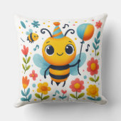 Cheerful Party Bee Decorative Pillow クッション (裏面)