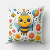 Cheerful Party Bee Decorative Pillow クッション (正面)