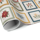 Cheerful Patchwork of Christmas Elements ラッピングペーパー (ロールコーナー)