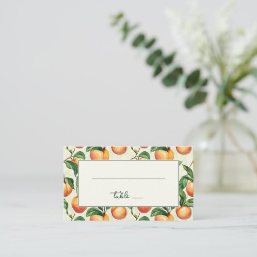 Cheerful Peach Illustration Grid プレイスカード (スタンド正面)
