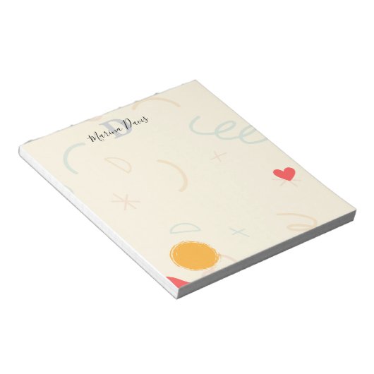 Cheerful Personalized Monogram Notepad ノートパッド (アングル)