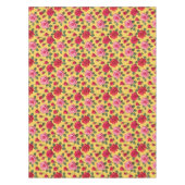Cheerful Pink And Red Roses On A Sunny Yellow  テーブルクロス (正面)