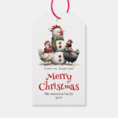 Cheerful Quirky Chickens Christmas Tag Editable ギフトタグ (裏面)