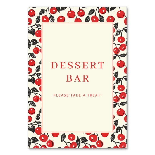 Cheerful Red Cherry Border テーブルナンバー (正面)