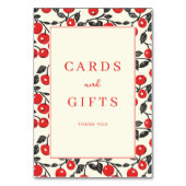 Cheerful Red Cherry Whimsical Border テーブルナンバー (裏面)