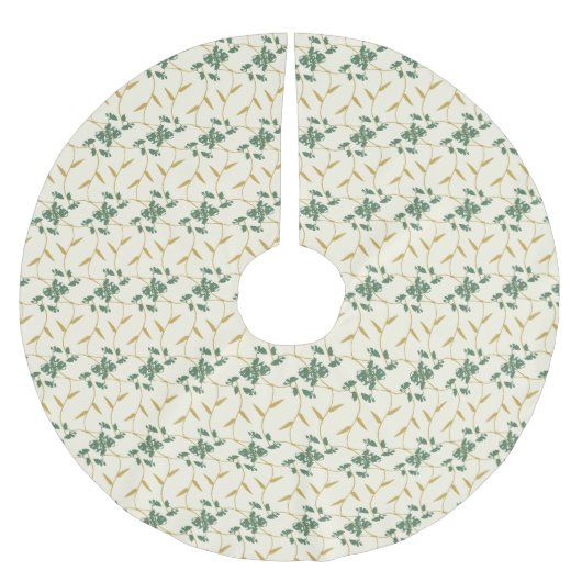 Cheerful Regal Floral Ivory ブラッシュドポリエステルツリースカート (正面)