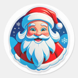 Cheerful Santa Claus ラウンドシール