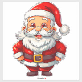 Cheerful Santa Claus Cartoon Character シール