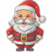 Cheerful Santa Claus Cartoon Character シール (正面)