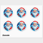 Cheerful Santa Claus Christmas Holiday Decor ラウンドシール (シート)