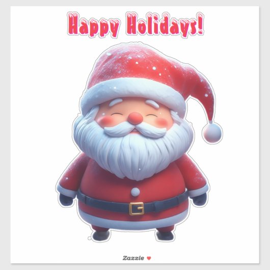 Cheerful Santa Claus In Snowy Forest シール (シート)