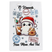 Cheerful Santa Sack With Playful Holiday  ミディアムペーパーバッグ (正面)
