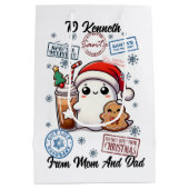 Cheerful Santa Sack With Playful Holiday  ミディアムペーパーバッグ (裏面)