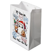 Cheerful Santa Sack With Playful Holiday  ミディアムペーパーバッグ (裏面アングル)