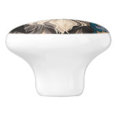 Cheerful Schnauzer William Morris Inspired Floral セラミックノブ (側面)