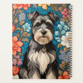 Cheerful Schnauzer William Morris Inspired Floral プランナー手帳 (裏面)