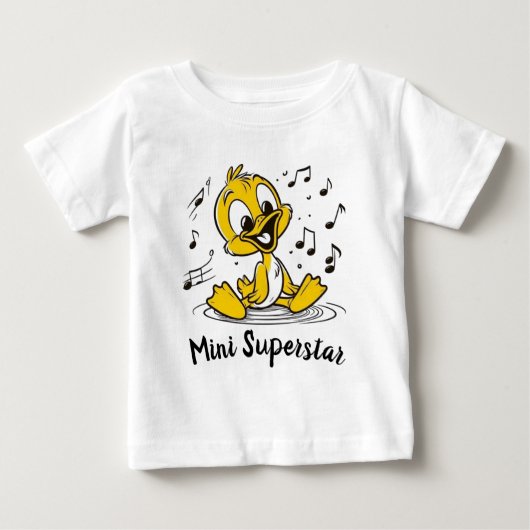Cheerful Singing Duckling Musical Cartoon 🐥🎶 ベビーTシャツ (正面)