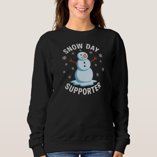 Cheerful Snow Day Supporter SnowmanT-Shirt スウェットシャツ (正面)