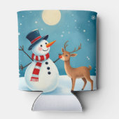 Cheerful Snowman and Reindeer 缶クーラー (裏面)