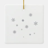 Cheerful Snowman Christmas New Year Greetings セラミックオーナメント (裏面)