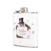 Cheerful Snowman Christmas New Year Greetings フラスク (左)