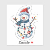 Cheerful Snowman Dressed for Christmas シール (シート)
