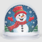 Cheerful Snowman in Red Scarf and Hat (正面)