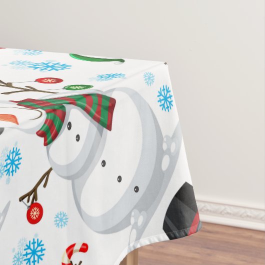 Cheerful Snowmen Christmas Tablecloth テーブルクロス (インサイチュ)