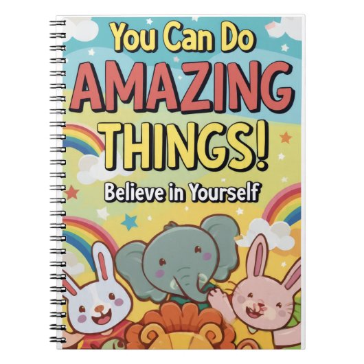 Cheerful Spiral Notebook for Big Dreamers ノートブック (正面)
