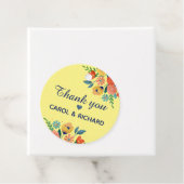 Cheerful Spring Floral Yellow Custom Thank You フェイバータグ (インサイチュ)