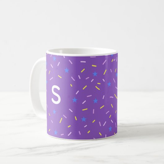 Cheerful Sprinkle Initial Mug コーヒーマグカップ (正面左)