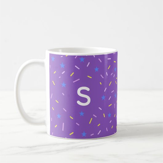 Cheerful Sprinkle Initial Mug コーヒーマグカップ (左)