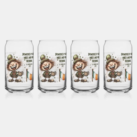 Cheerful St. Patrick’s Day Leprechaun Art ガラス缶 (正面)
