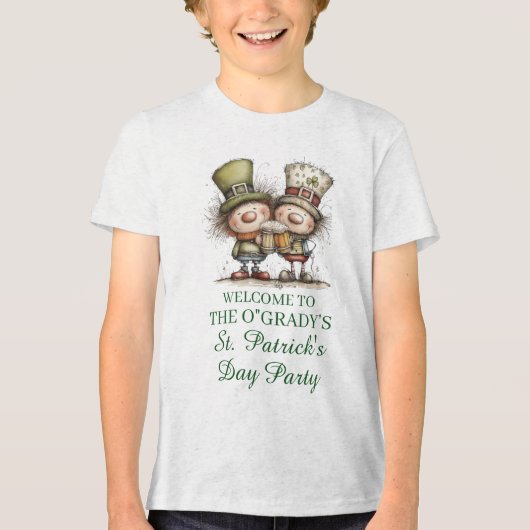 Cheerful St. Patrick’s Day Party Illustration トライブレンドＴシャツ (正面)