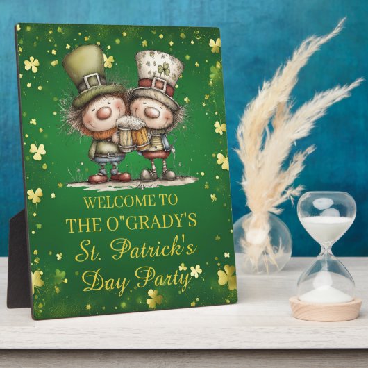 Cheerful St. Patrick’s Day Party Illustration フォトプラーク (側面)