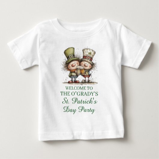 Cheerful St. Patrick’s Day Party Illustration ベビーTシャツ (正面)