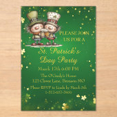 Cheerful St. Patrick’s Day Party Invitation アクリル招待状 (正面)